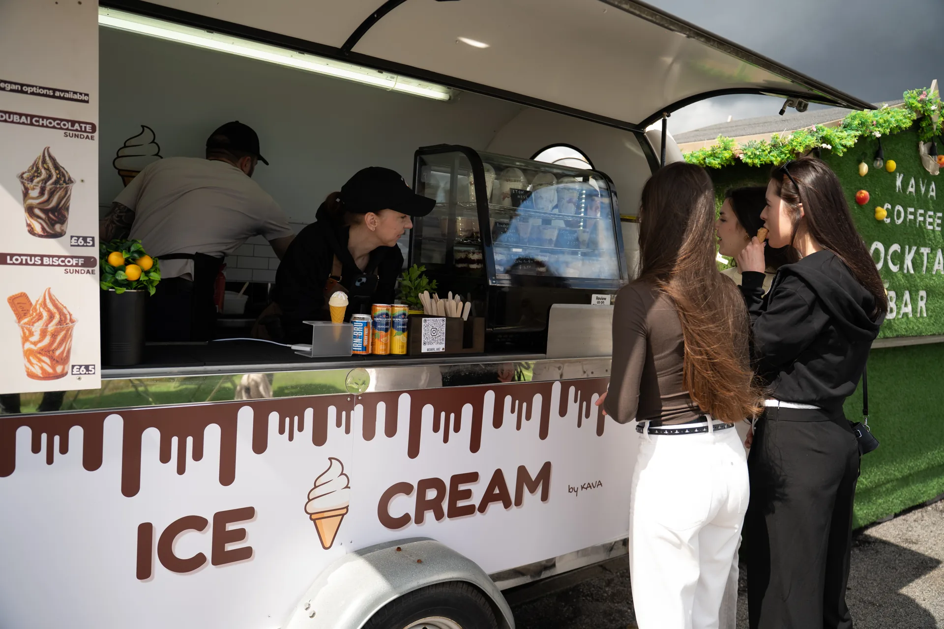 Swirl ice cream trailer by the sea in Aberdeen